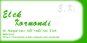 elek kormondi business card